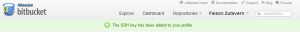 SSH added to bitbucket