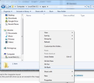 Git Bash in Explorer