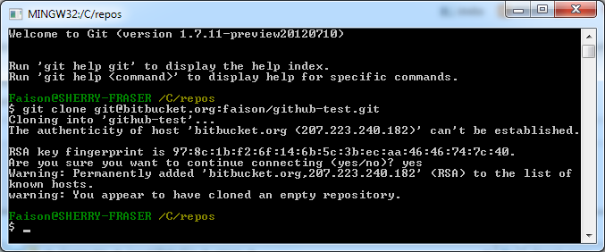 First Clone with Git