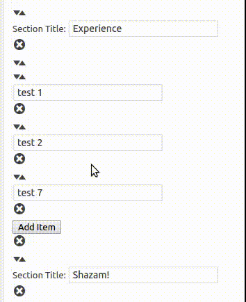 The list field type is added and fully functional